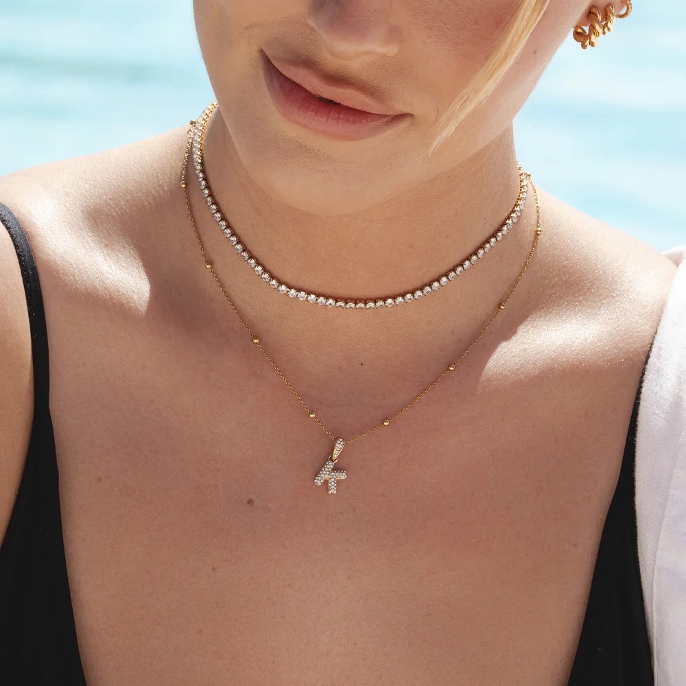Abbott Lyon Tennis Gold Layered Necklace - Picture 6 of 9